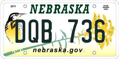 NE license plate DQB736