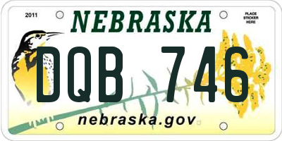 NE license plate DQB746