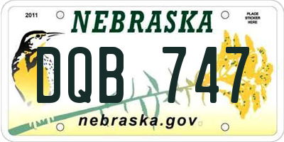 NE license plate DQB747