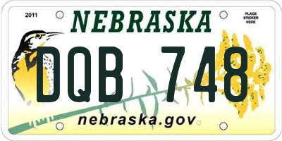 NE license plate DQB748