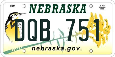 NE license plate DQB751