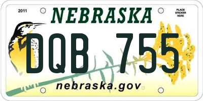 NE license plate DQB755