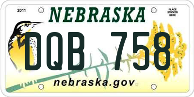 NE license plate DQB758