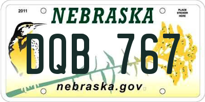 NE license plate DQB767