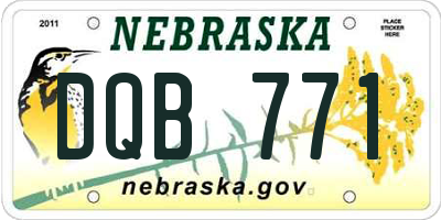 NE license plate DQB771