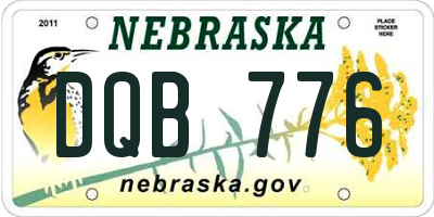 NE license plate DQB776