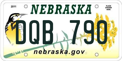 NE license plate DQB790