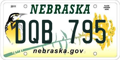 NE license plate DQB795