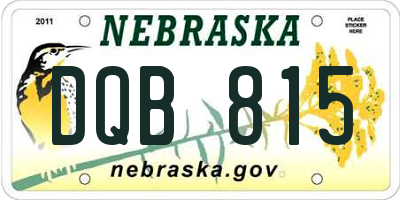 NE license plate DQB815
