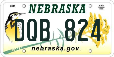 NE license plate DQB824