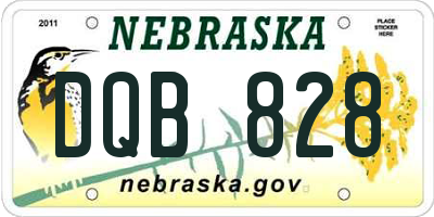 NE license plate DQB828