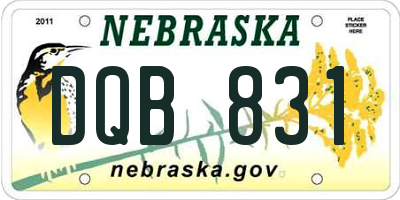NE license plate DQB831