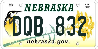 NE license plate DQB832