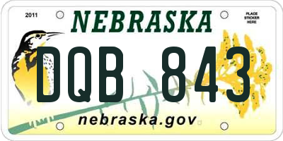 NE license plate DQB843