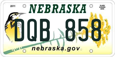 NE license plate DQB858