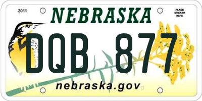 NE license plate DQB877