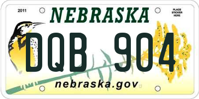NE license plate DQB904
