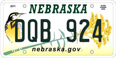 NE license plate DQB924