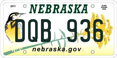 NE license plate DQB936