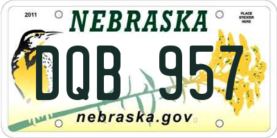NE license plate DQB957