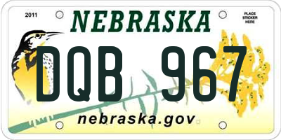 NE license plate DQB967