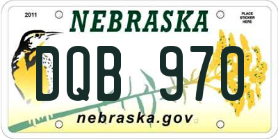 NE license plate DQB970