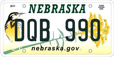 NE license plate DQB990