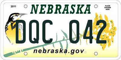 NE license plate DQC042