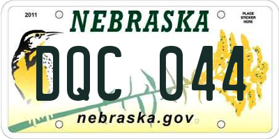 NE license plate DQC044