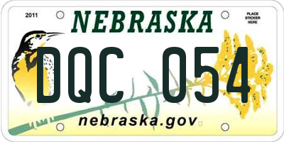NE license plate DQC054
