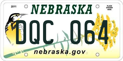 NE license plate DQC064