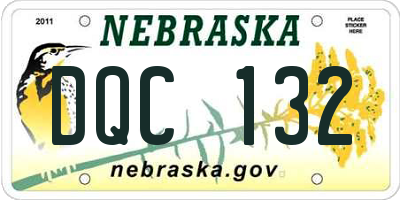 NE license plate DQC132