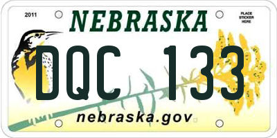 NE license plate DQC133