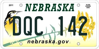 NE license plate DQC142