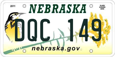 NE license plate DQC149