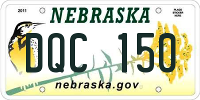 NE license plate DQC150