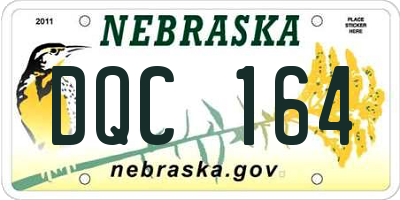 NE license plate DQC164
