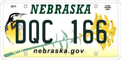 NE license plate DQC166