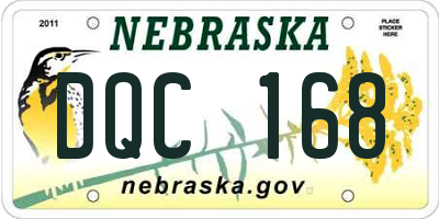 NE license plate DQC168