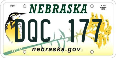 NE license plate DQC177