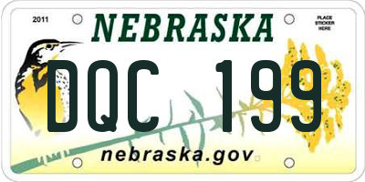 NE license plate DQC199