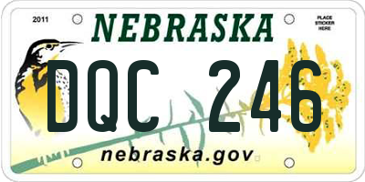 NE license plate DQC246