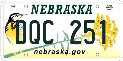 NE license plate DQC251
