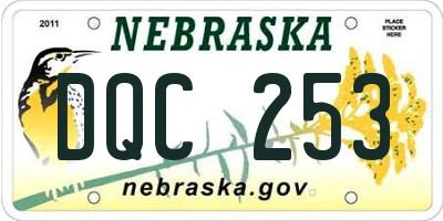 NE license plate DQC253