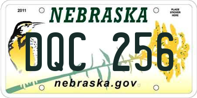 NE license plate DQC256