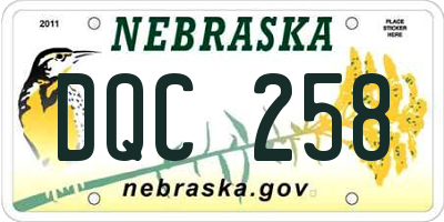 NE license plate DQC258