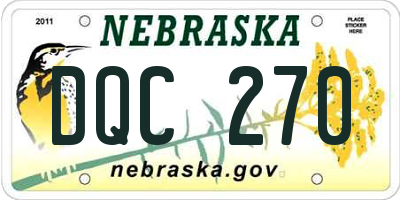 NE license plate DQC270