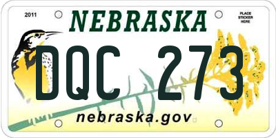 NE license plate DQC273