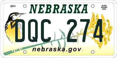 NE license plate DQC274