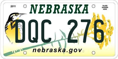 NE license plate DQC276